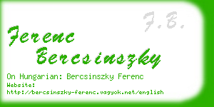 ferenc bercsinszky business card